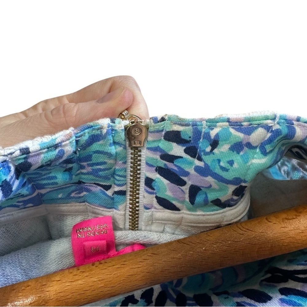 Lilly Pulitzer Janie Popover in Light Aqua Spritz Quarter Zip Size M Coastal - Picture 12 of 12